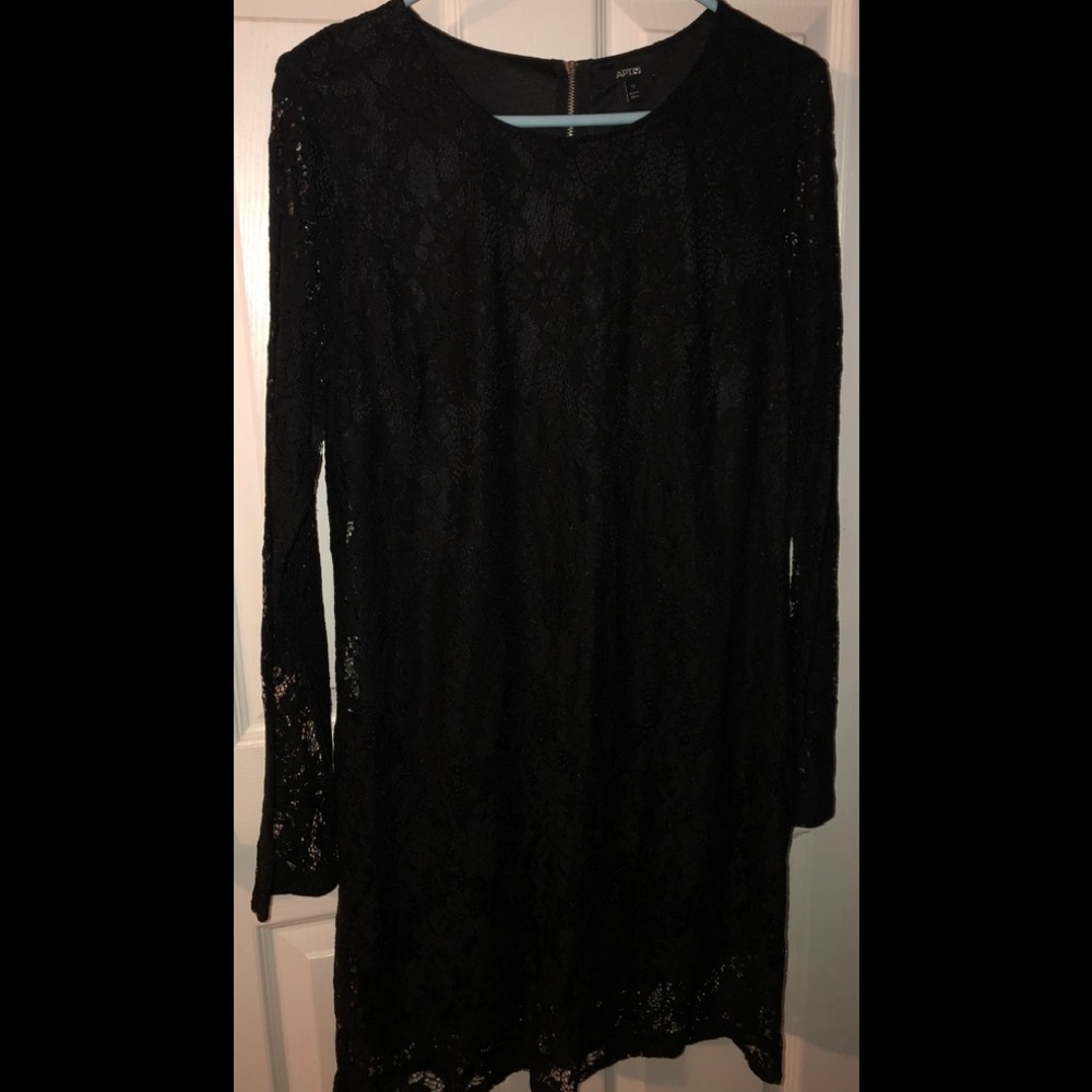 APT 9 Long Sleeve Black Lace Dress, Size 12
